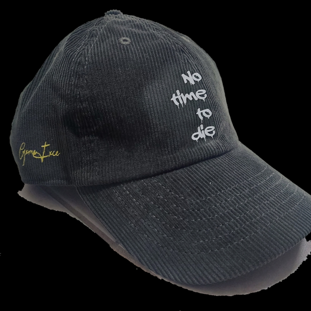 Corduroy strap hat "no time to die"